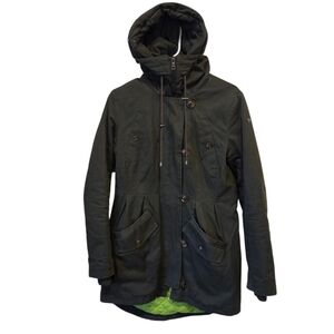 Sam Edelman Olive Green Quilted Parka Jacket Coat, Size Small